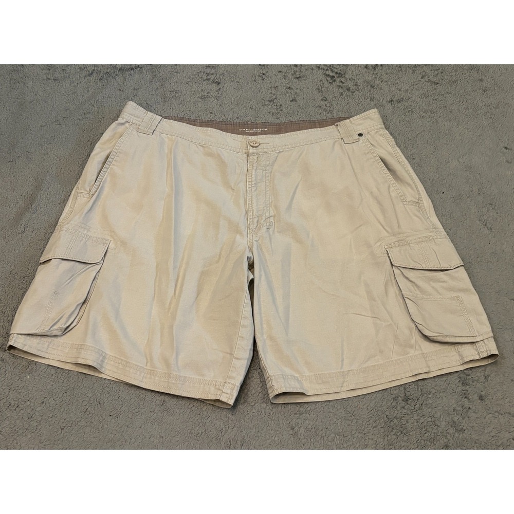 Columbia Linen Blend Cargo Shorts Mens 38W 10L Beige Outdoor Hiking Omni-Shade